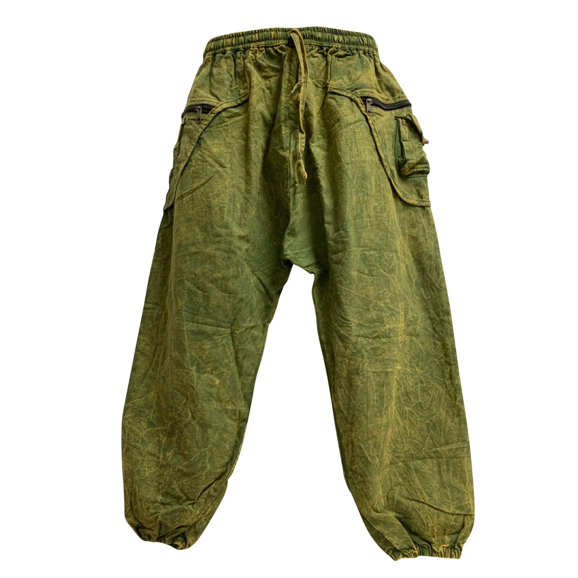 Men's Heavy Cotton Hippie Ethnic Vintage Washed Out cargo Harem Boho Pants