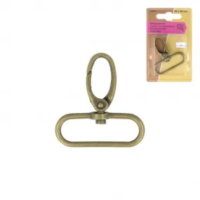 Metal snap hook buckle - 40 mm - Brass