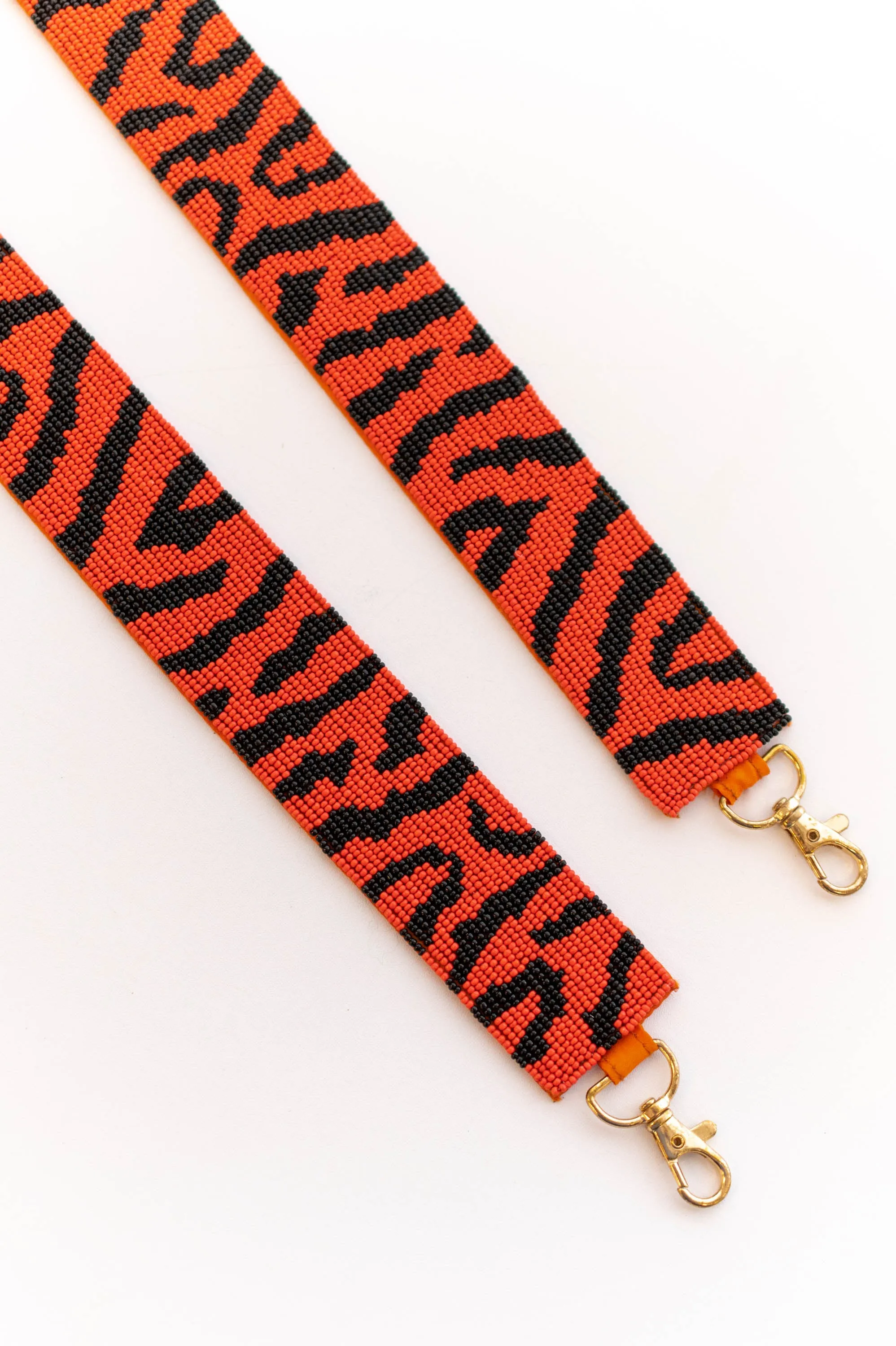 Mighty Mighty Tiger Beaded Purse Strap, Orange