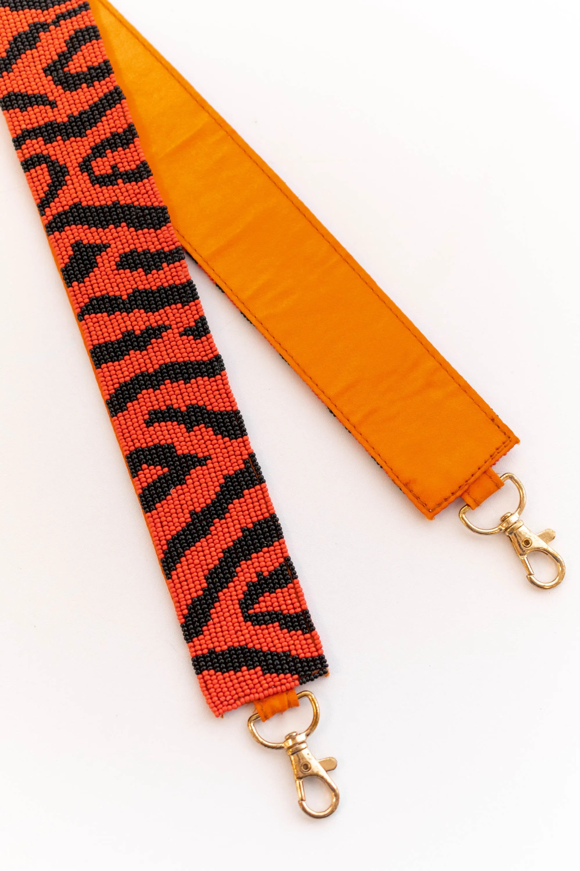 Mighty Mighty Tiger Beaded Purse Strap, Orange