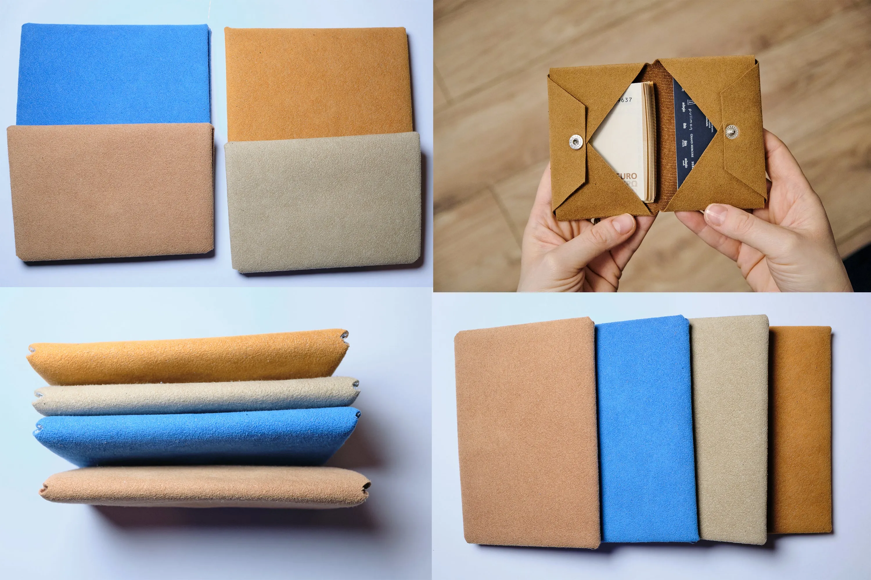 Minimalist Bifold Wallet - Alcantara Wallet for Men and Women - Leather Mens Wallets