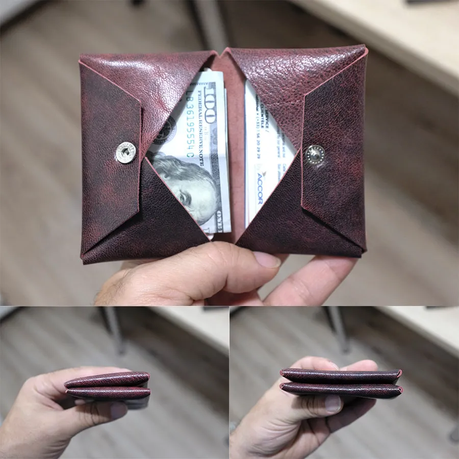 Minimalist Bifold Wallet - Alcantara Wallet for Men and Women - Leather Mens Wallets