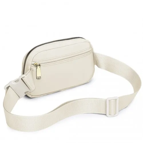 Miss Lulu Lightweight Water-Resistant Casual Bum Bag - Beige | Stylish & Practical Fanny Pack for On-the-Go