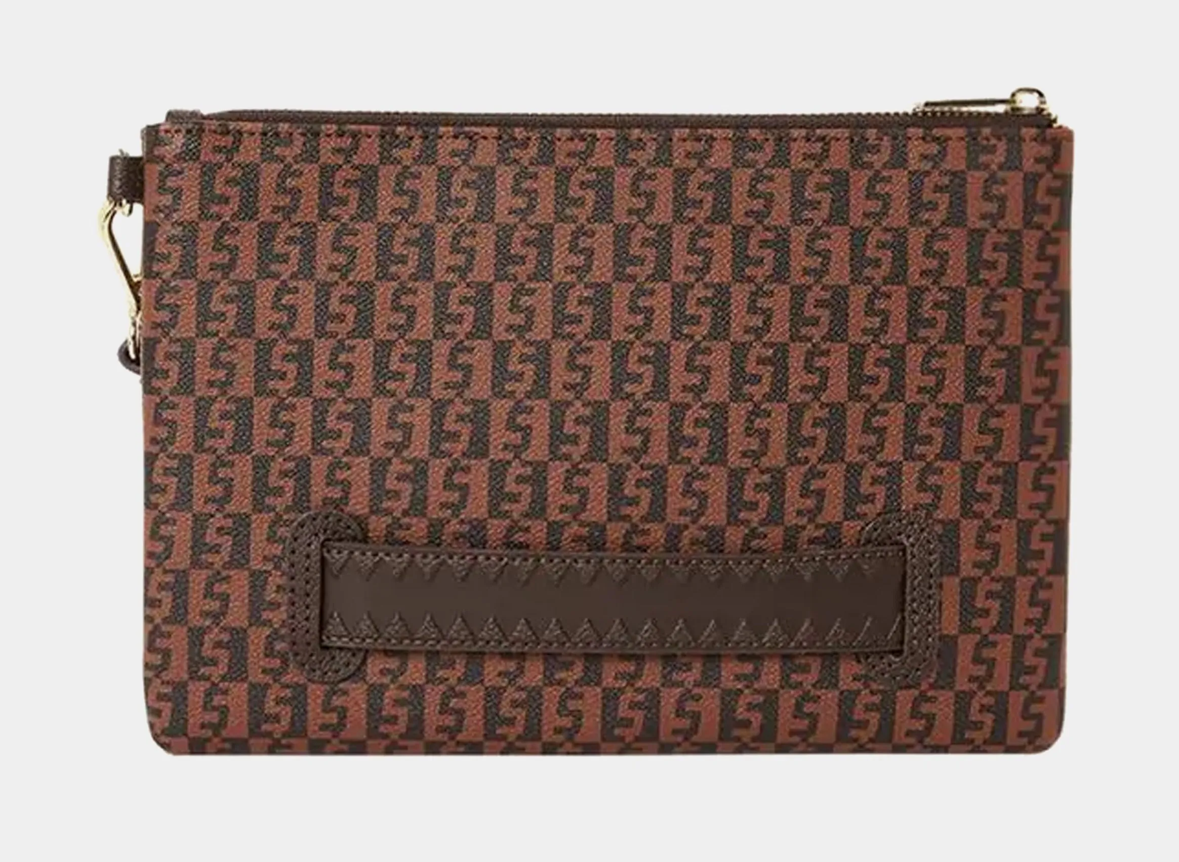 Money Check Mens Crossbody Bag (Brown)