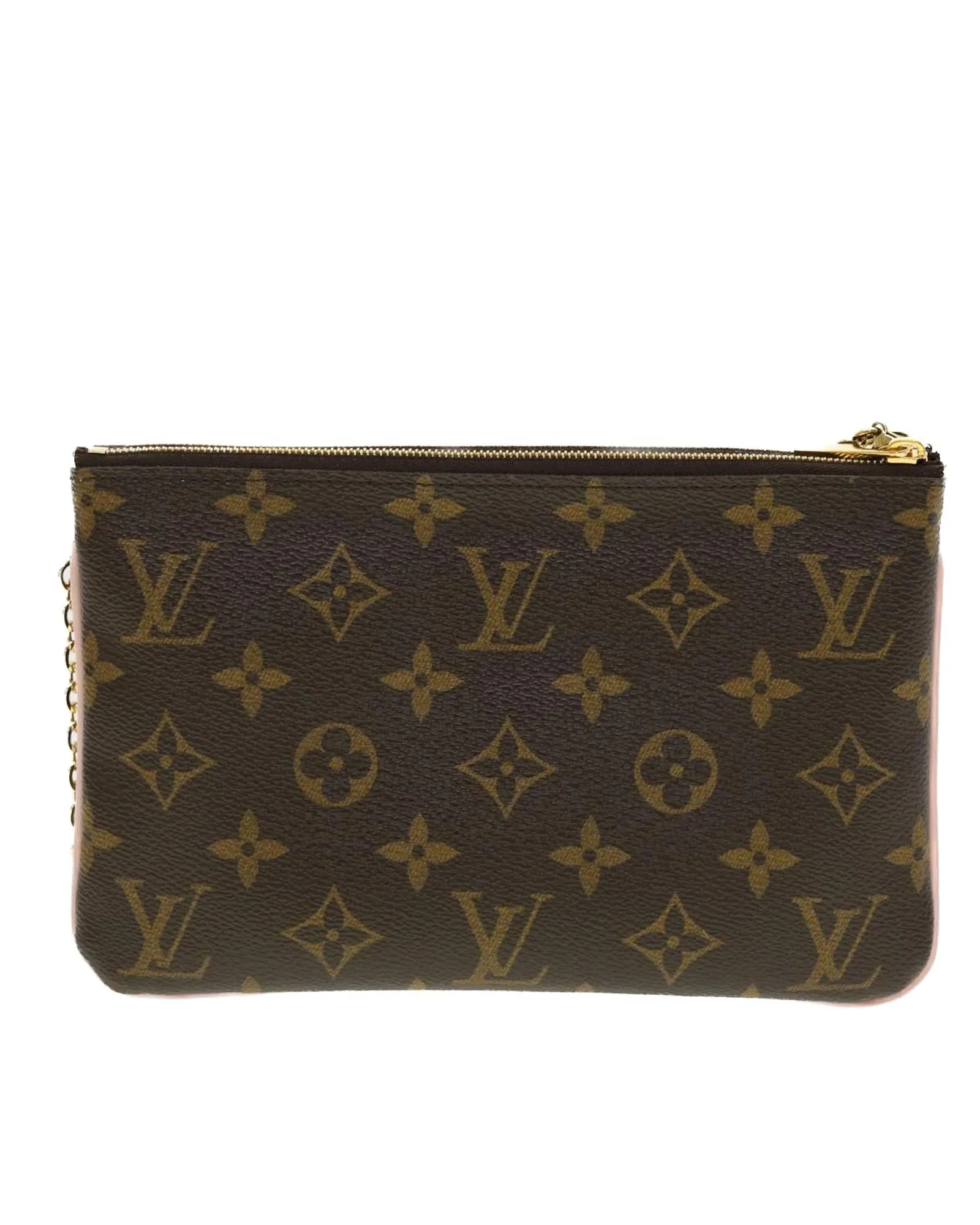 Monogram Double Zip Chain Shoulder Bag