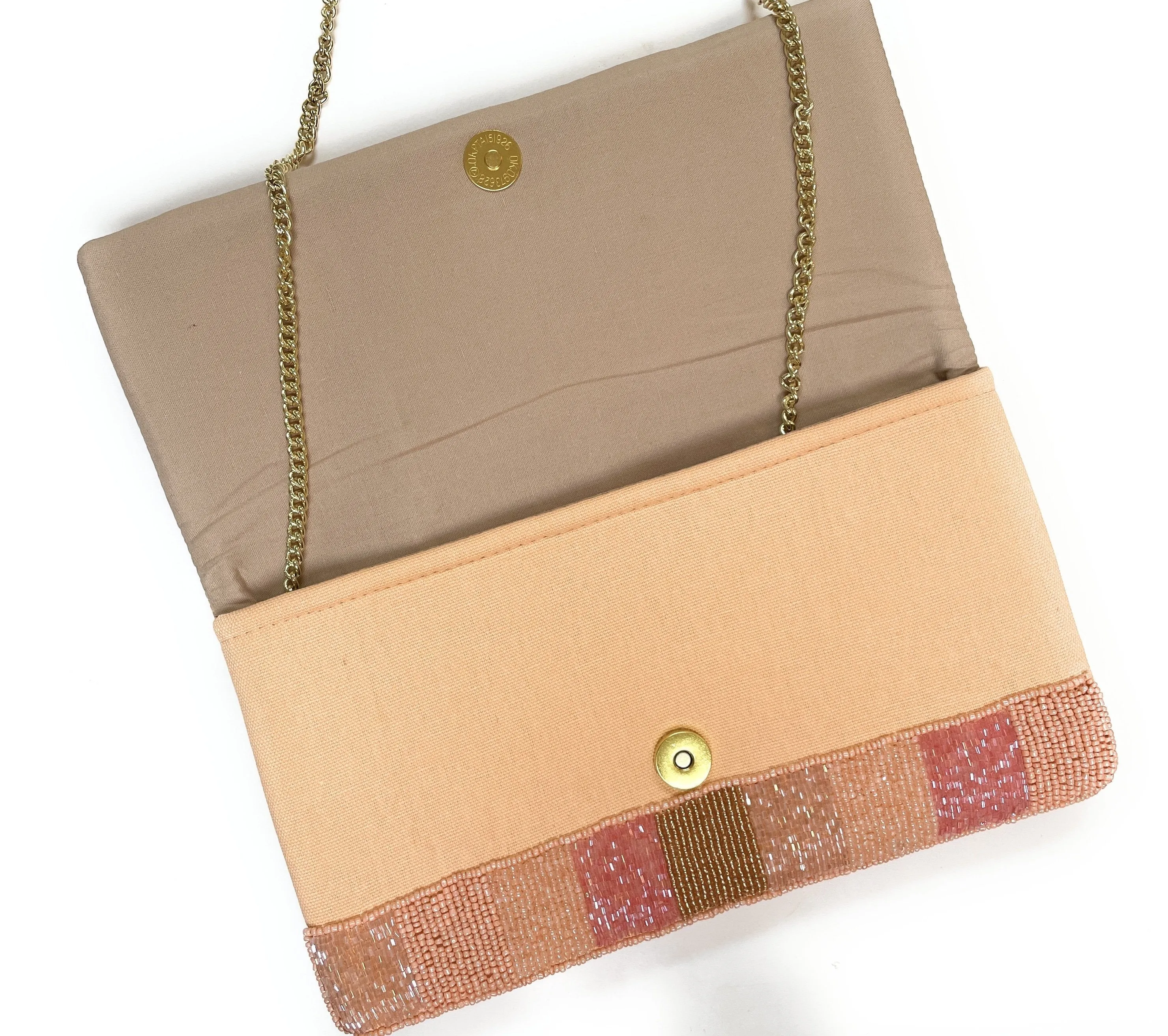 MRS Beaded Clutch Purse (Peach Pink)