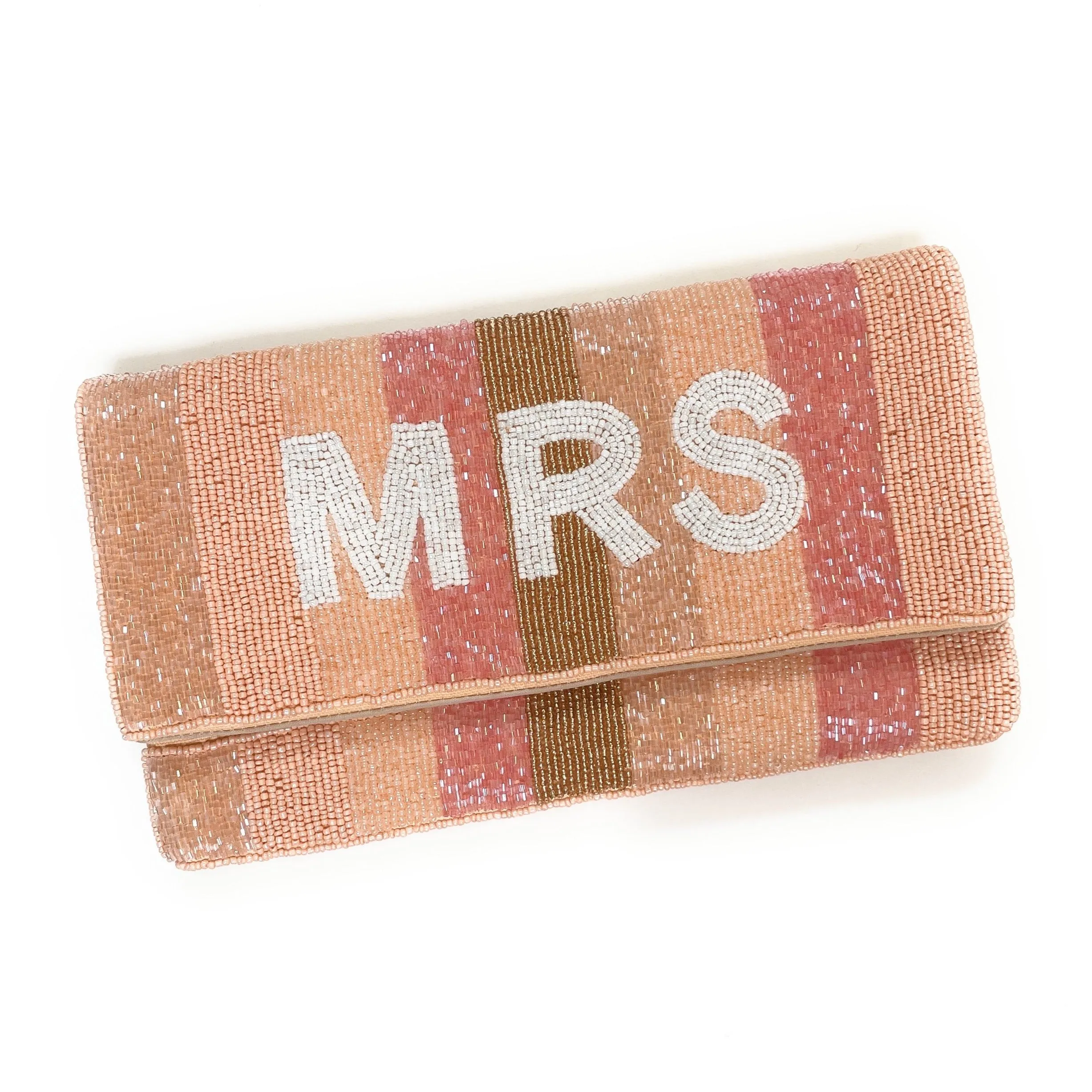 MRS Beaded Clutch Purse (Peach Pink)