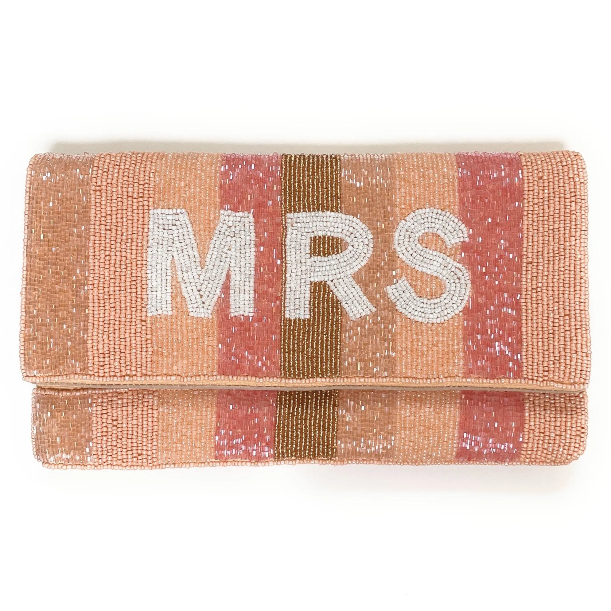 MRS Beaded Clutch Purse (Peach Pink)