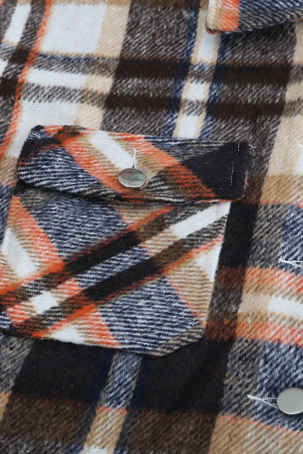 Multicolor Plaid Casual Button Up Flannel Shacket