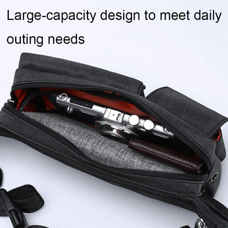 Multifunctional Waterproof Waist Bag Outdoor Casual Crossbody Bag(Black)