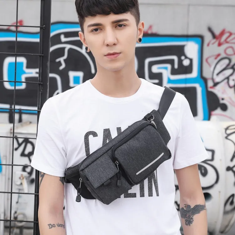 Multifunctional Waterproof Waist Bag Outdoor Casual Crossbody Bag(Black)