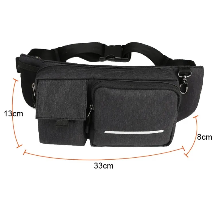 Multifunctional Waterproof Waist Bag Outdoor Casual Crossbody Bag(Black)