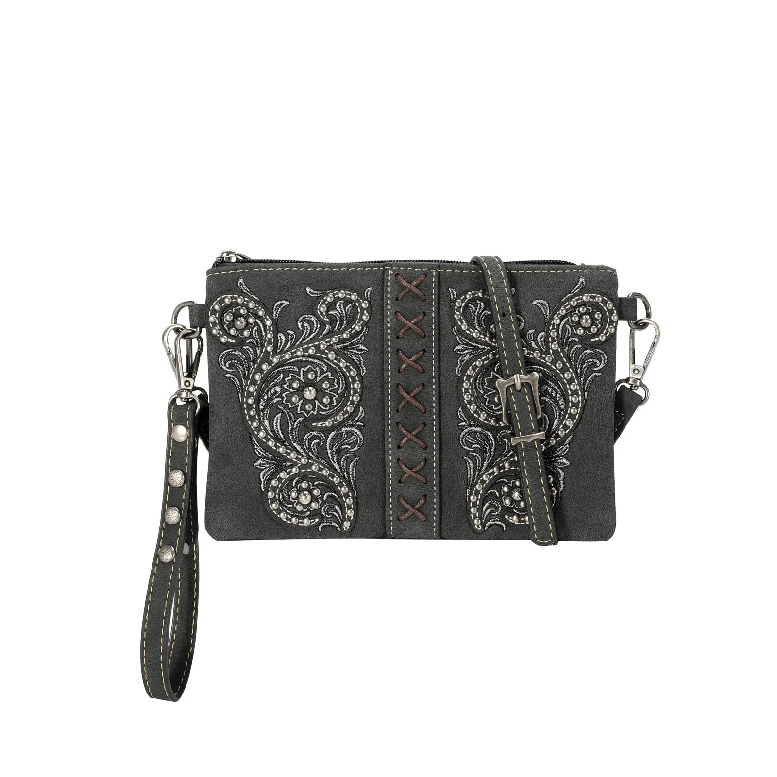 MW1076-181 Montana West Floral Embroidered Collection Clutch/Crossbody