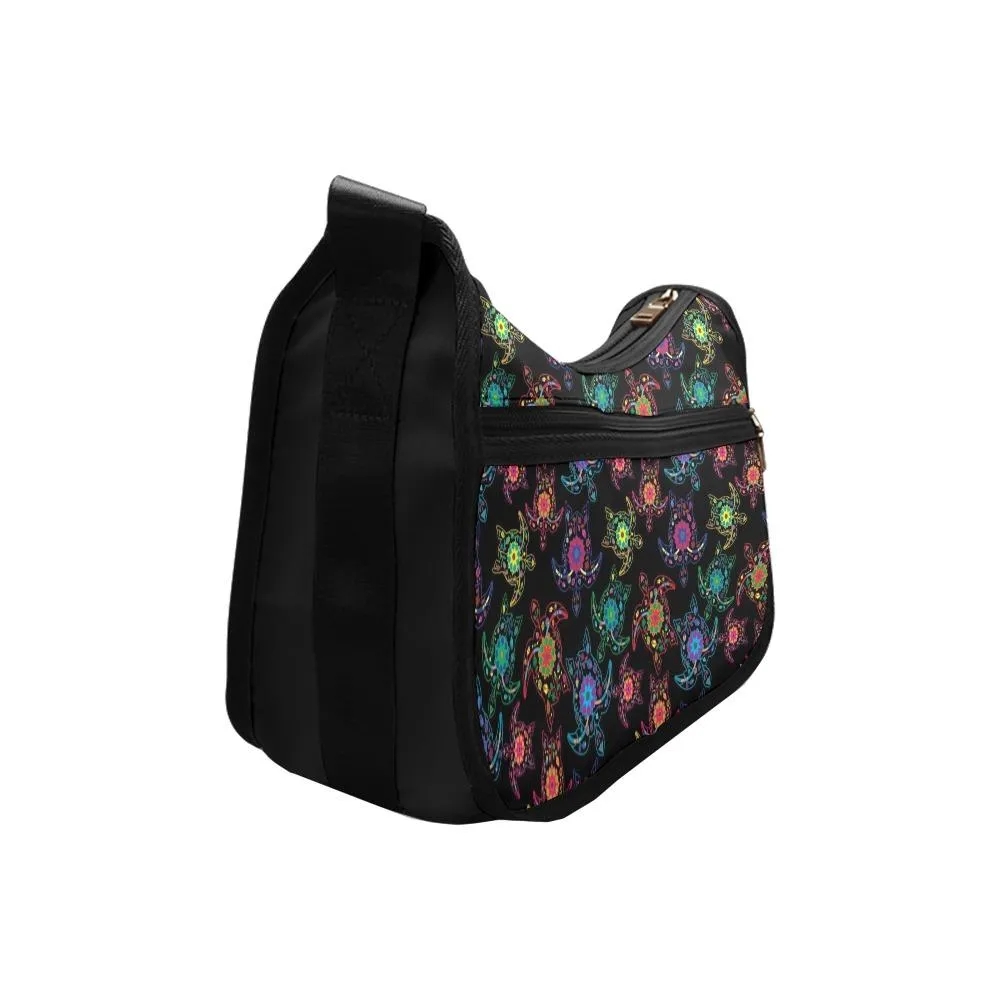 Neon Floral Turtles Crossbody Bags