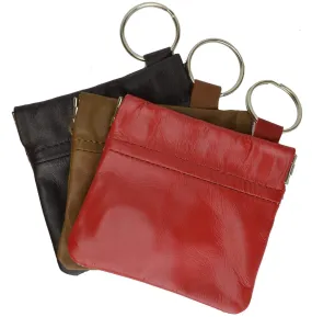 New Genuine Leather Coin Change Purse With Elastic Closure