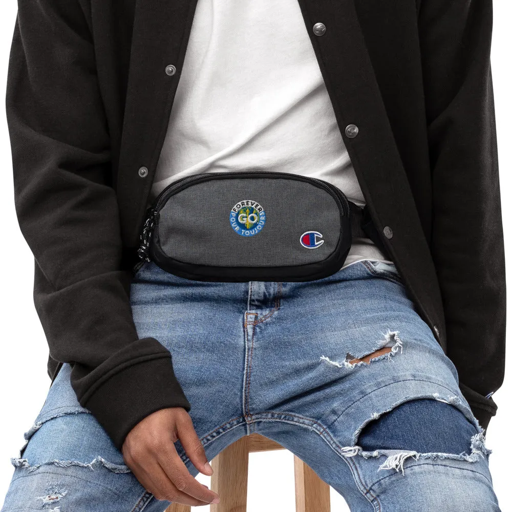 On-The-Go-With Forever GO - Champion Fanny Pack -Unisex- Travel Pouch With Forever GO Embroidery Patch