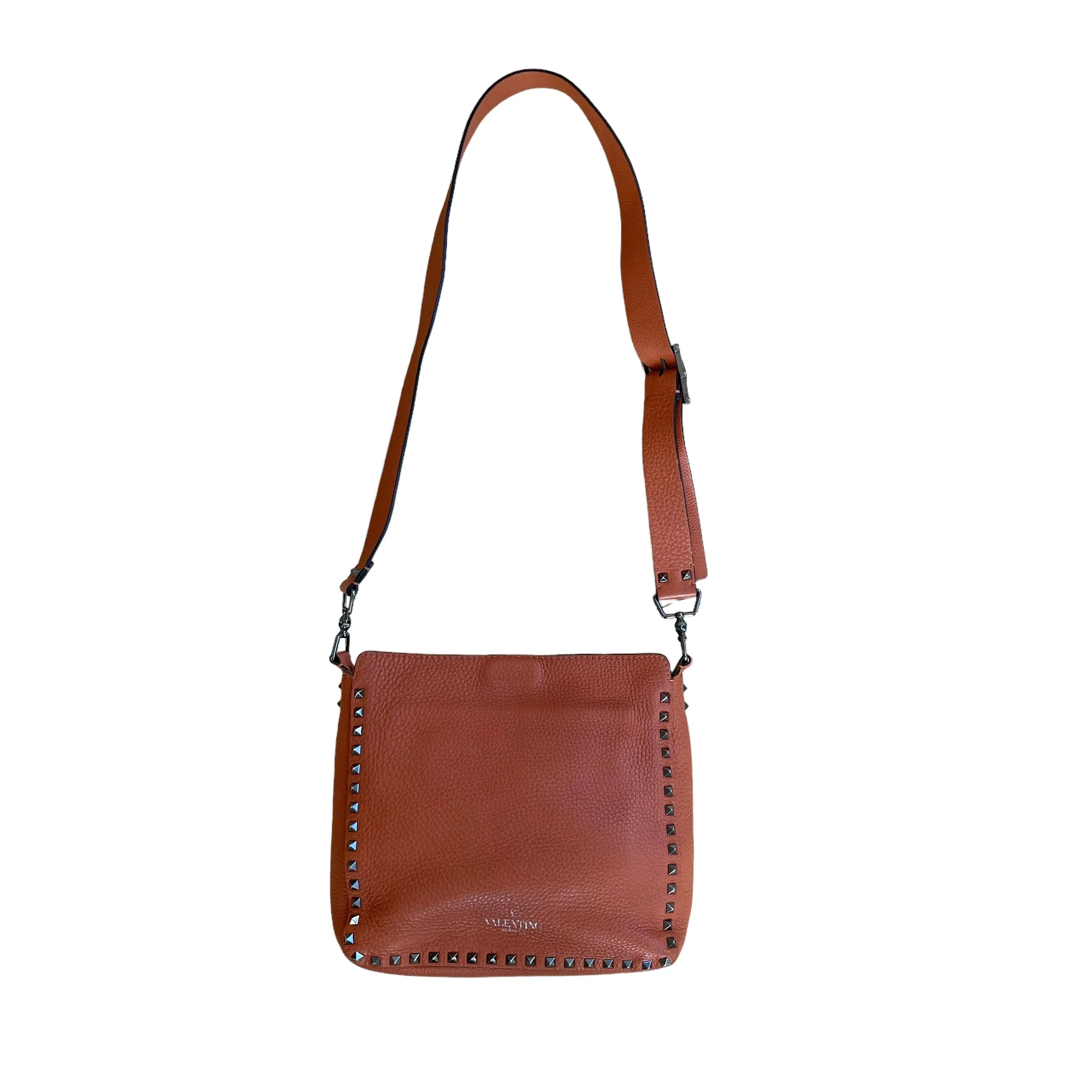 Orange Rockstud Crossbody Bag