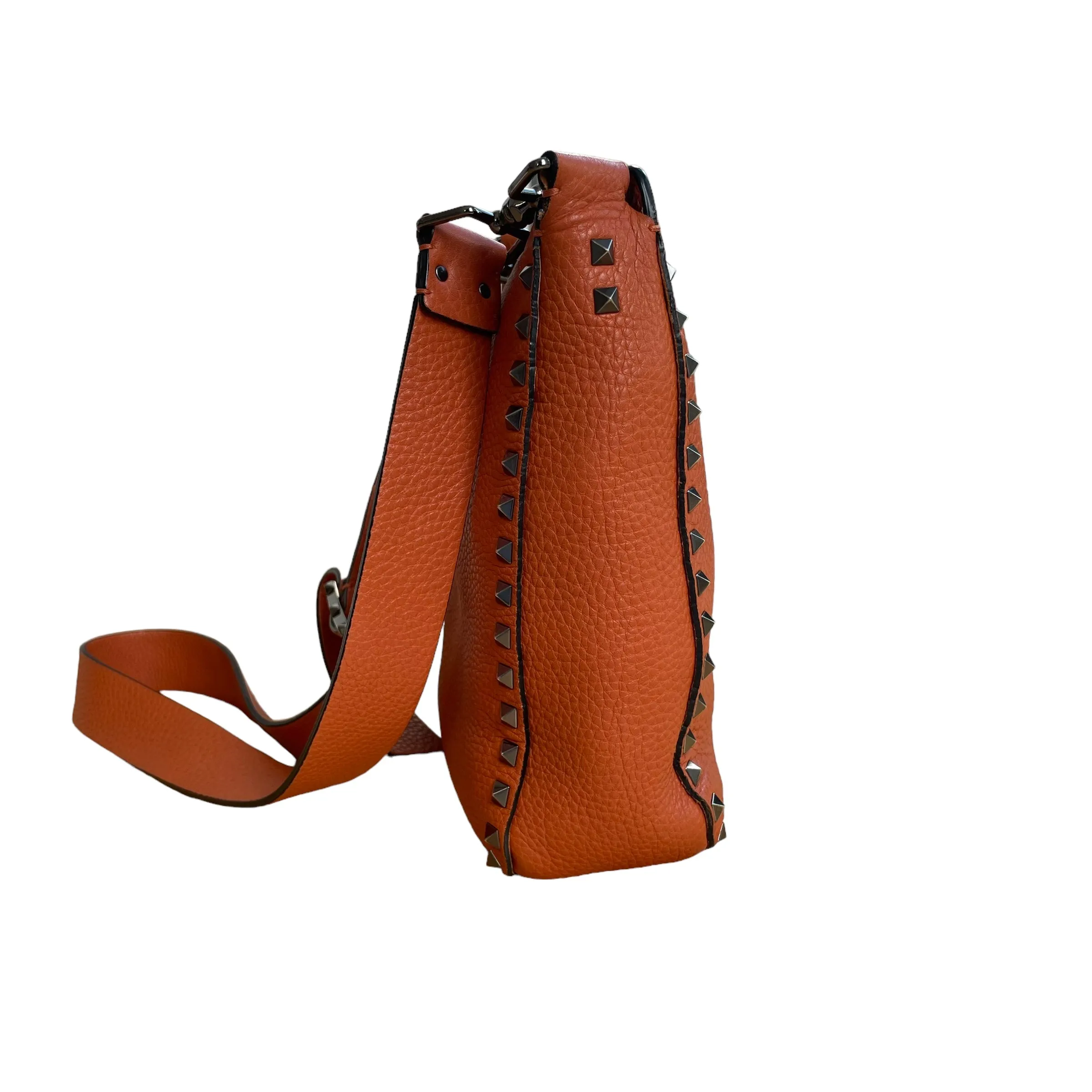 Orange Rockstud Crossbody Bag