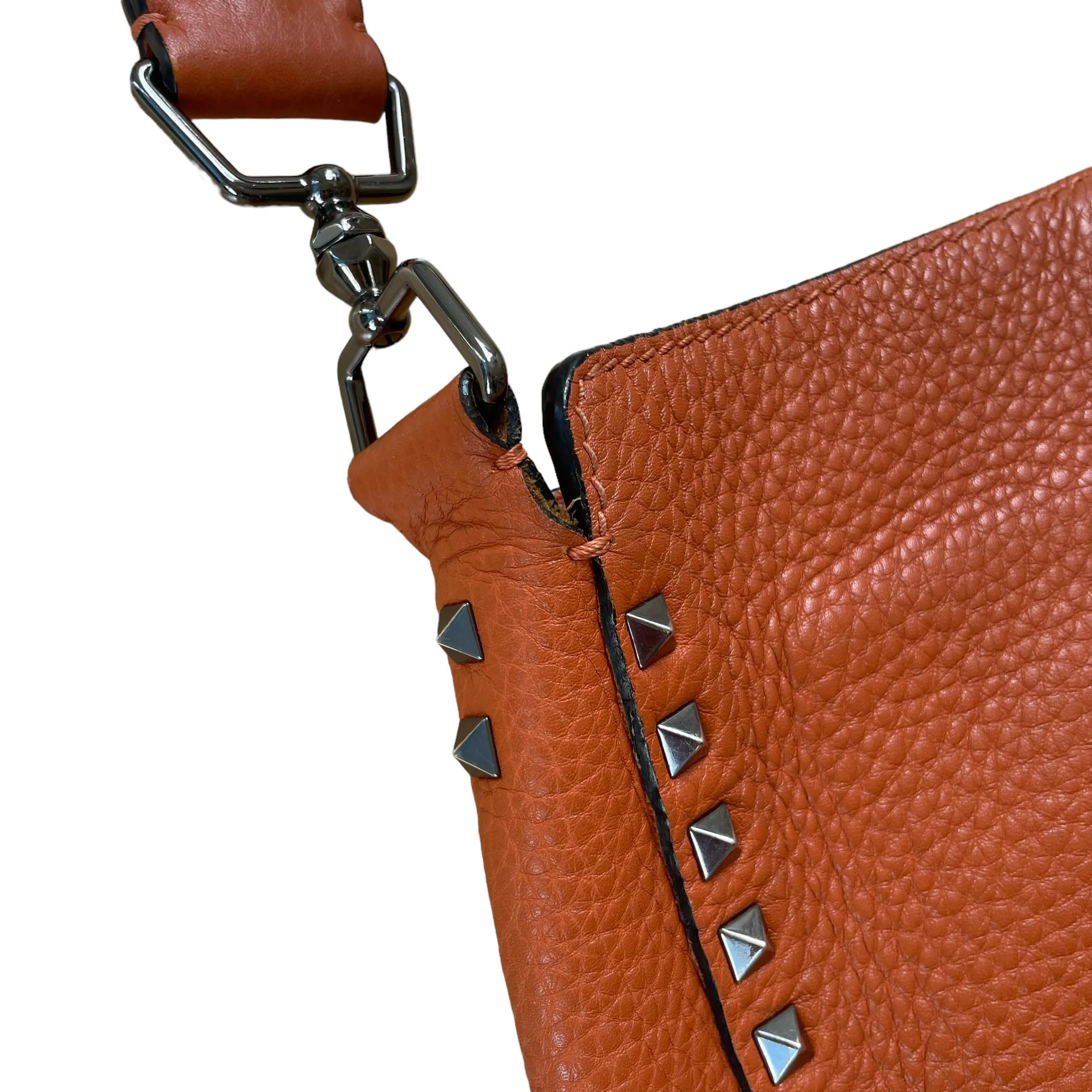 Orange Rockstud Crossbody Bag