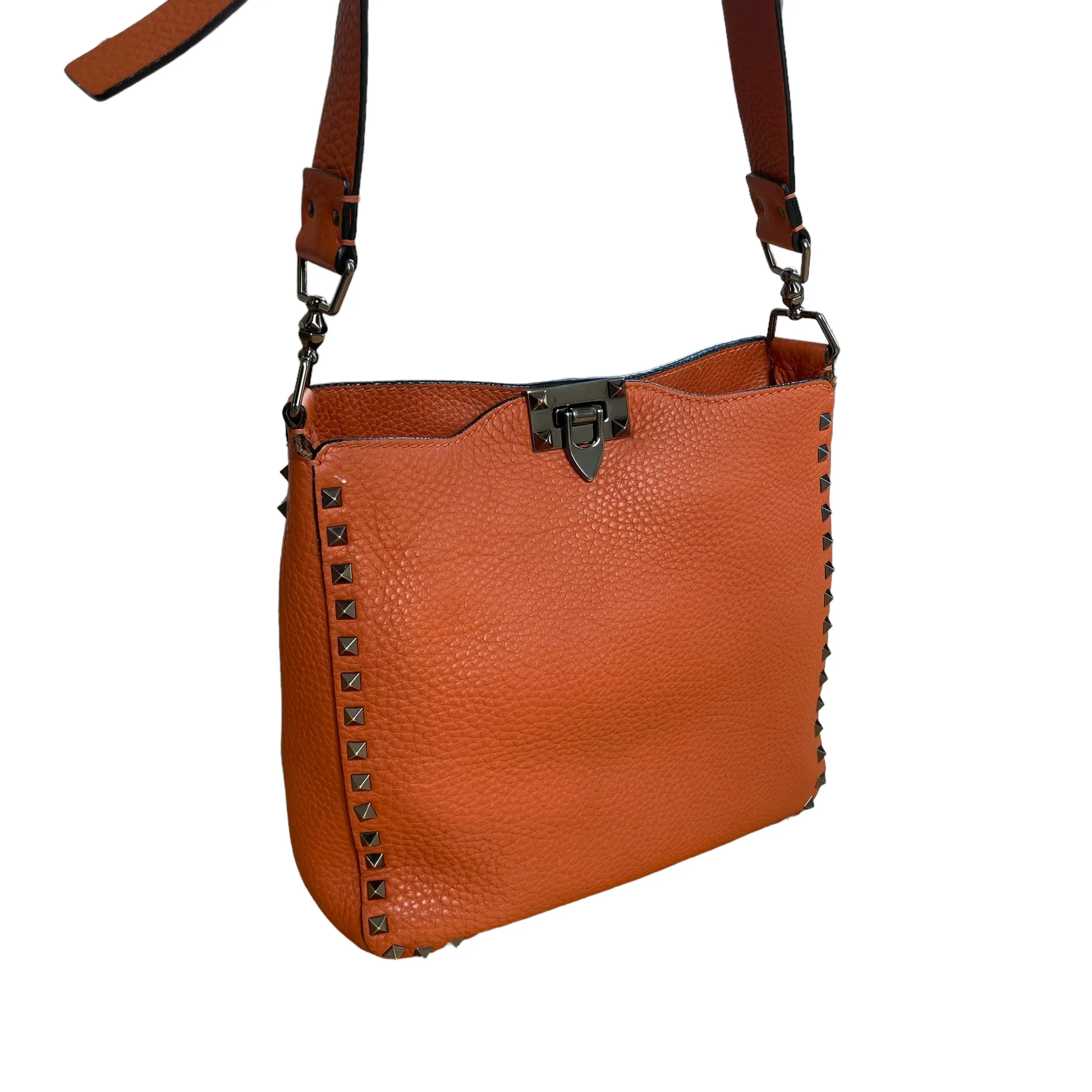 Orange Rockstud Crossbody Bag