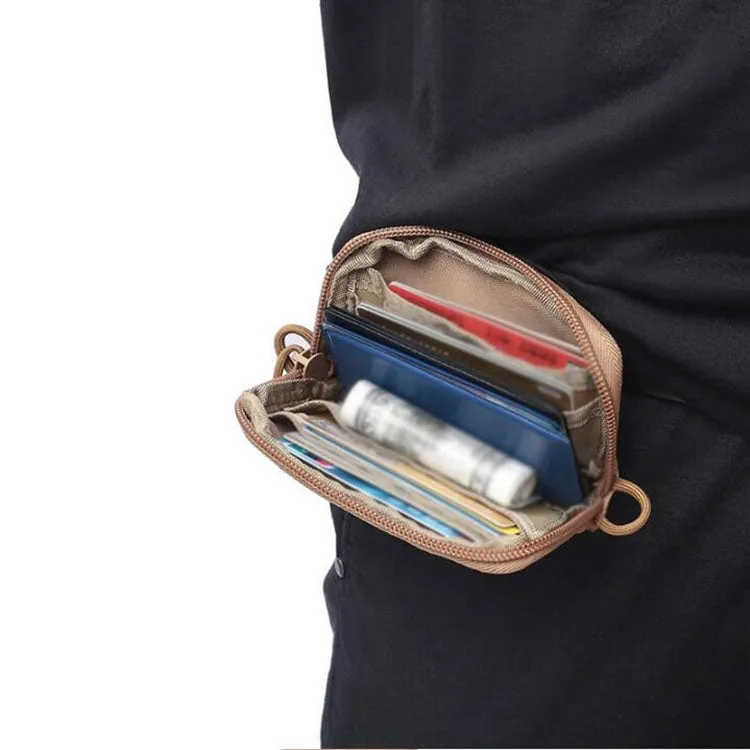 Outdoor Running Multi-functional Coin Purse Travel Waterproof Leisure Card Bag(Tan)