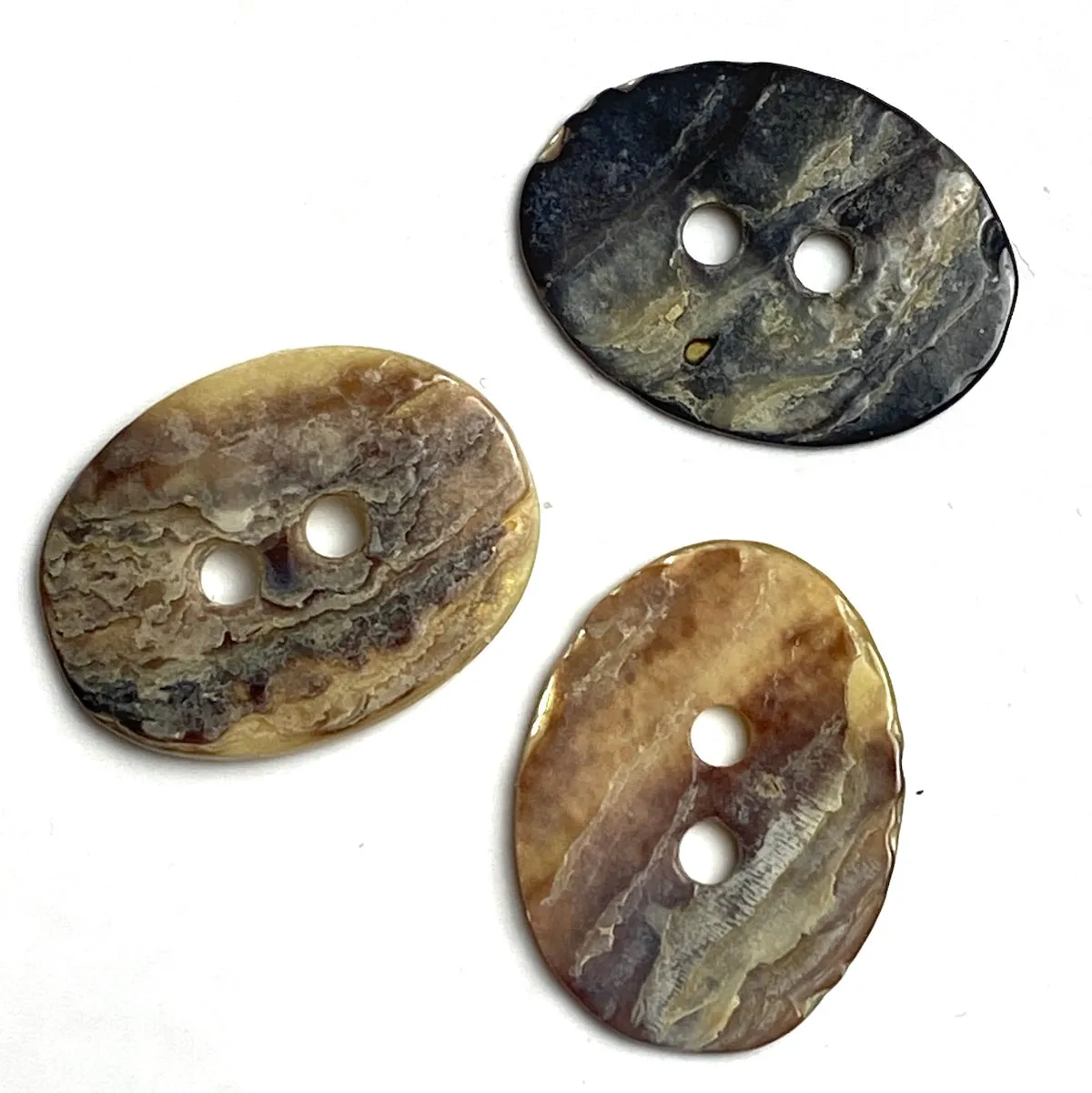 Oval Moonrise Mother of Pearl 5/8" Iridescent Button 15mm, Pack of 12 #KB-918