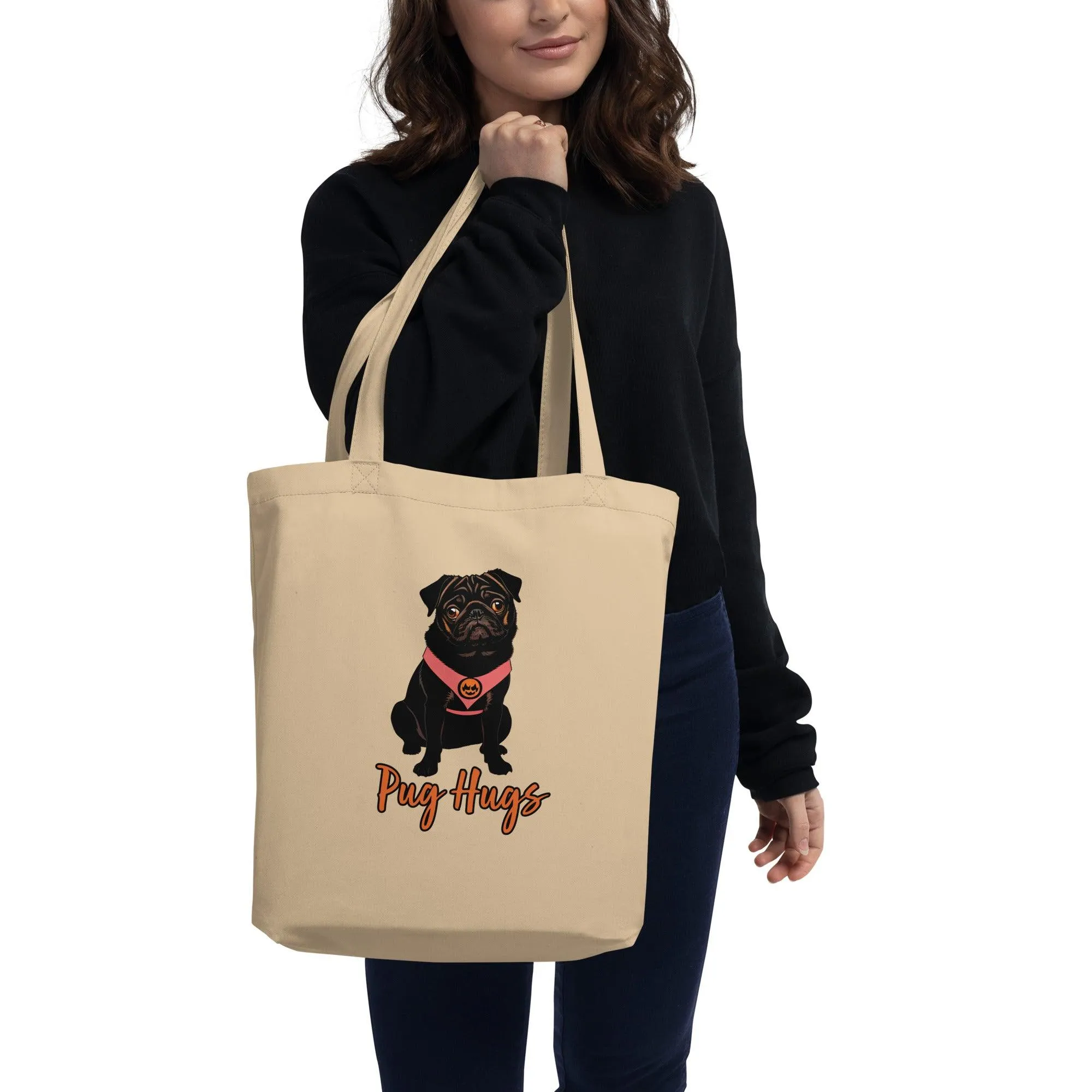 Oyster Eco Tote Bag Pinky Pug Hugs