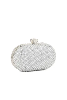 Party Wear Clutch B20766-Silver