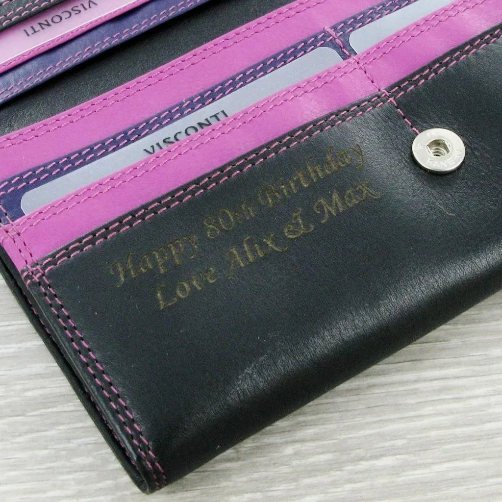 Personalised Ladies Purse Paloma Black & Berry R11