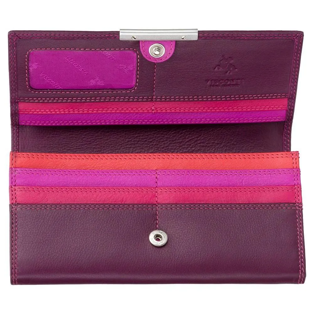 Personalised Ladies Purse Paloma Plum Multi R11