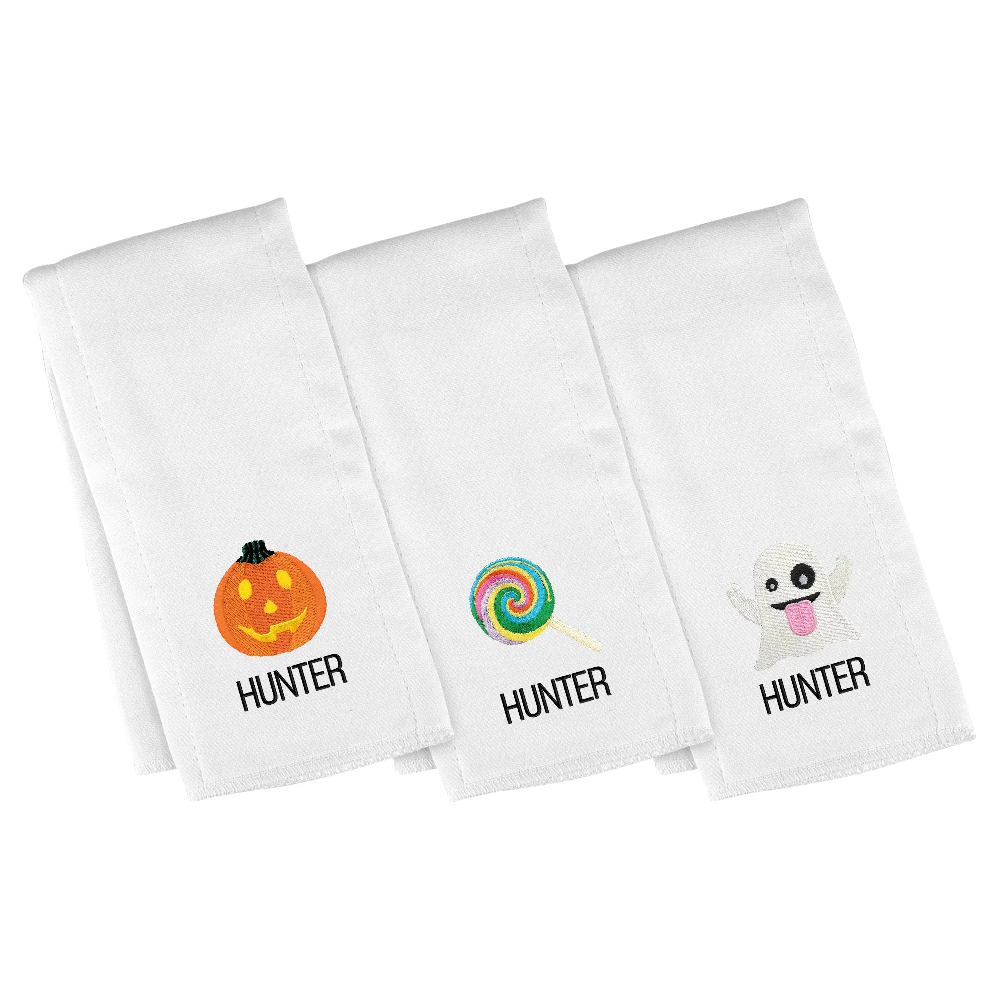 Personalized Emoji Burp Cloth - 3 Pack Halloween