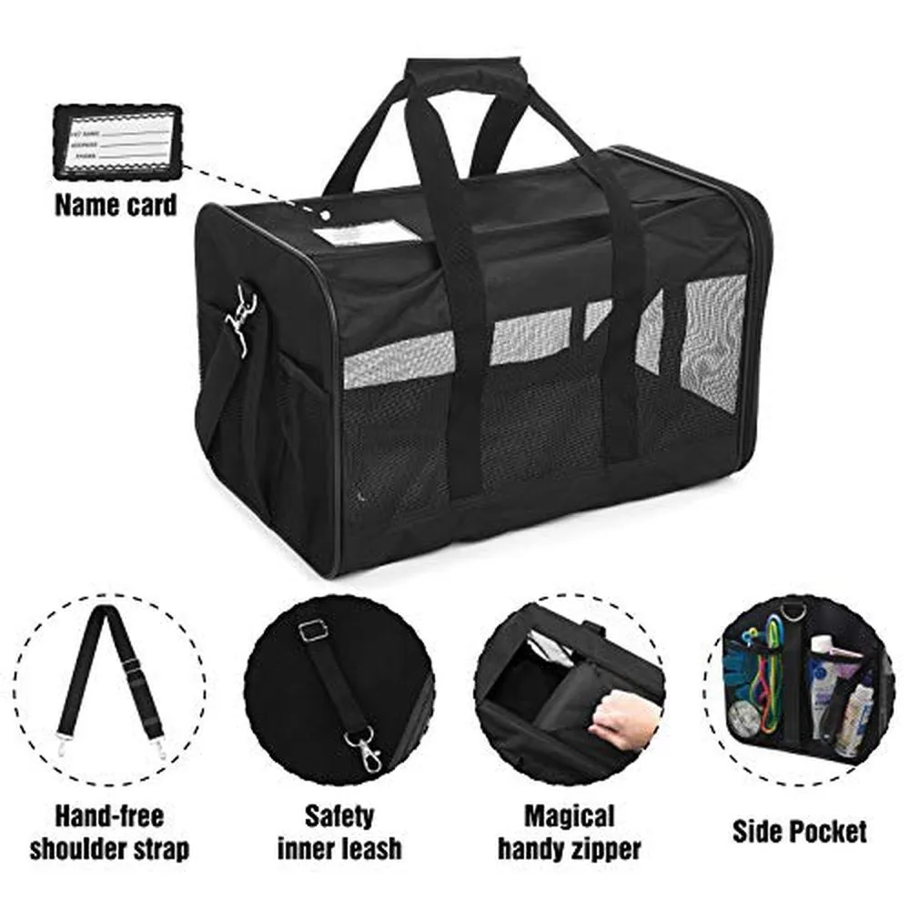 Pet Travel Carrier Soft Sided Portable Bag -L