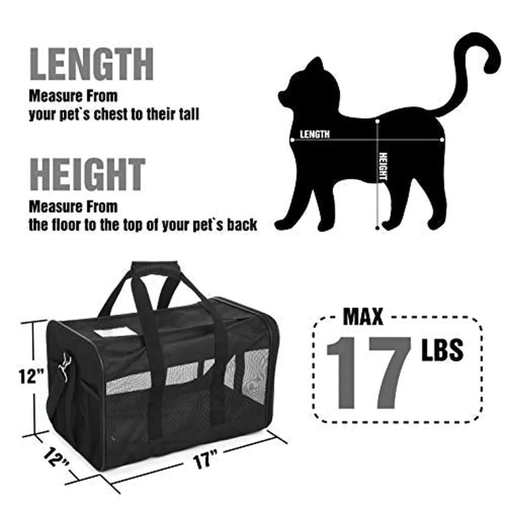 Pet Travel Carrier Soft Sided Portable Bag -L