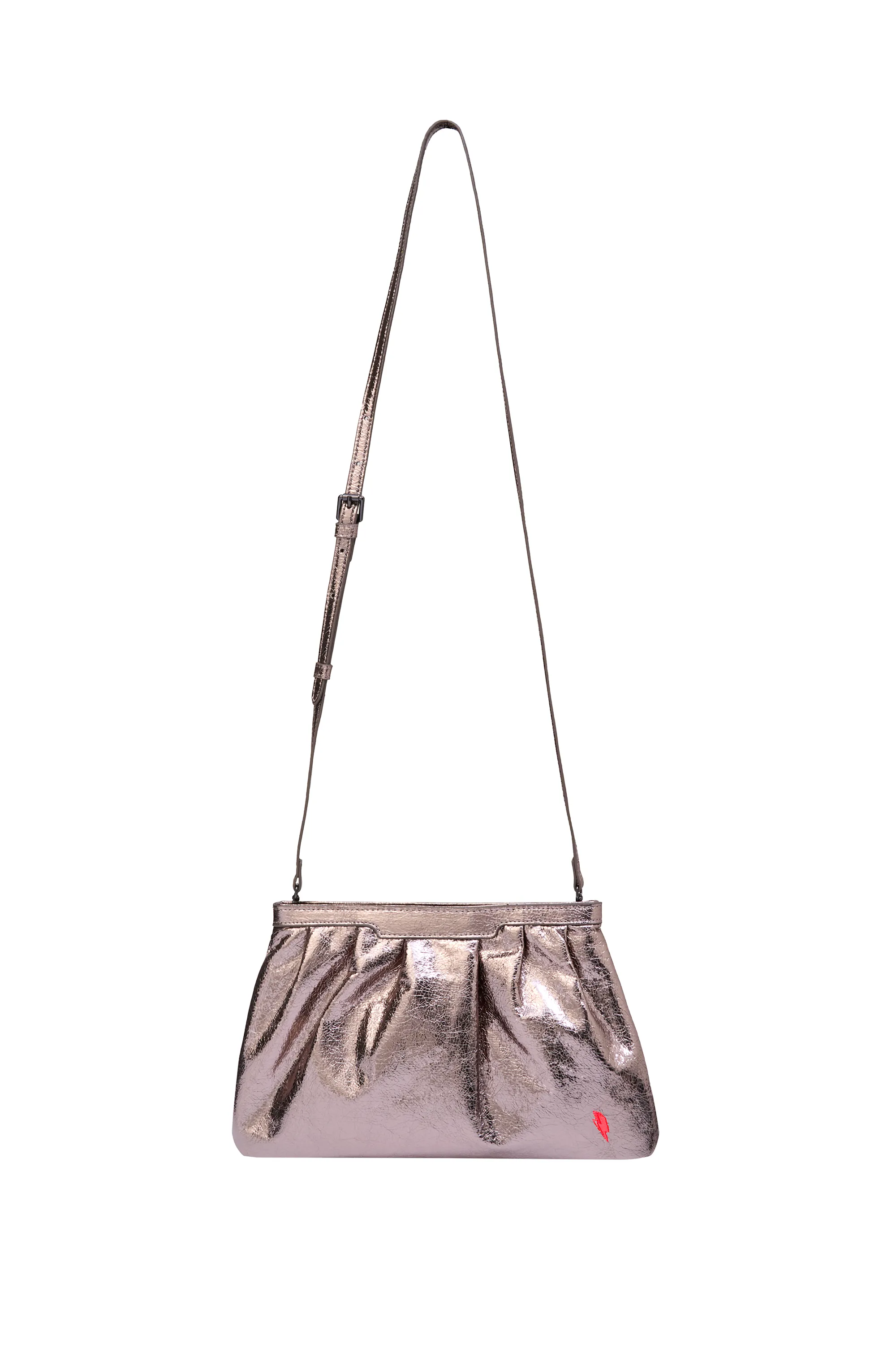 Pewter Metallic Clutch Bag