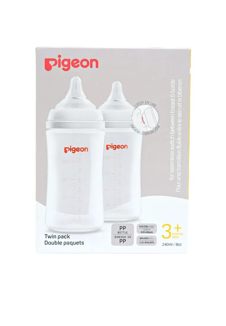 Pigeon Wide-neck Pro Feeding Bottle Twin Pack 240ml