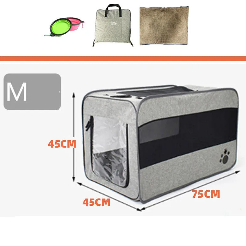 Portable Pet Travel Carrier Bag – Folding Design with Safety Lock Zippers