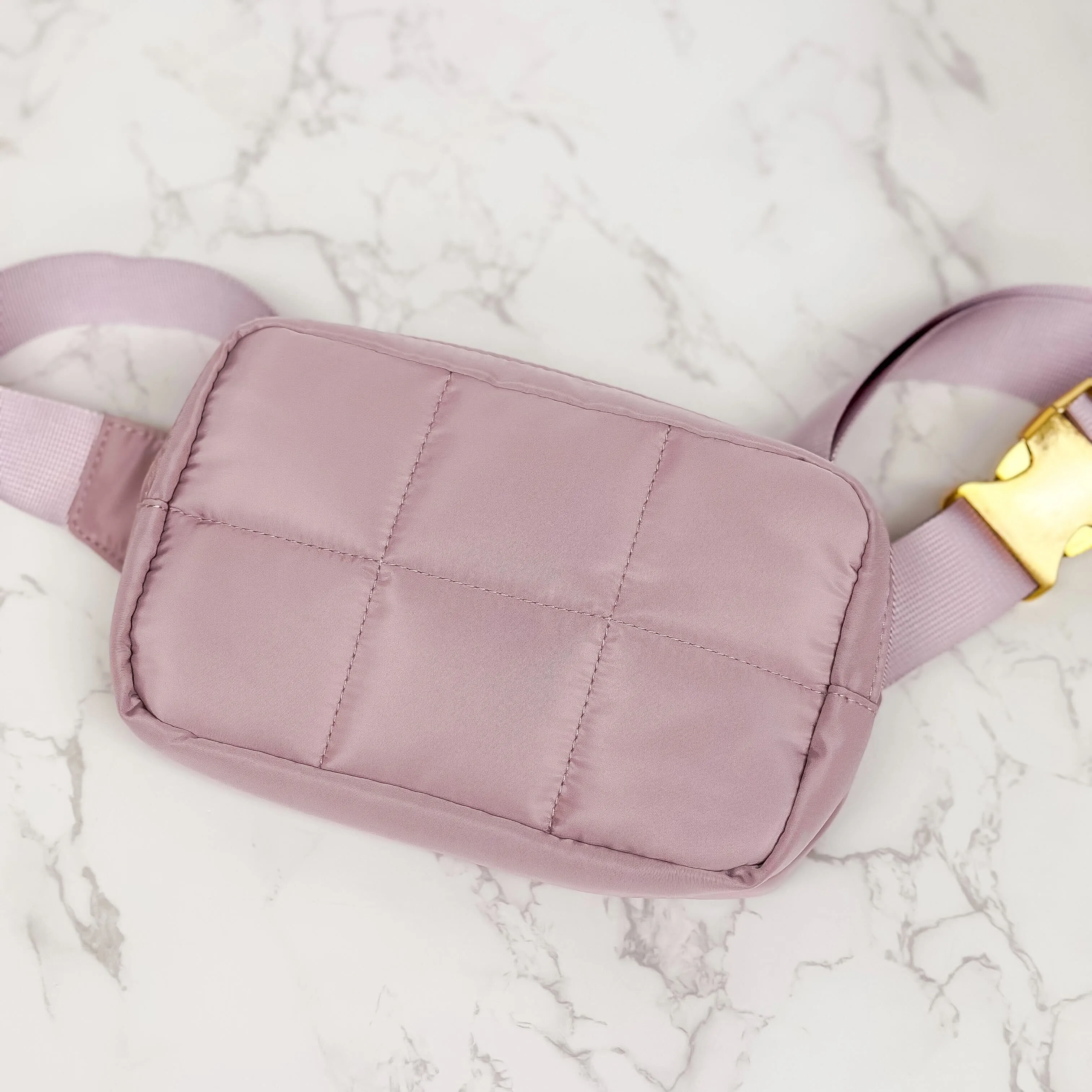 Quilted Belt Bag - Mauve