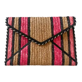 Rebecca Minkoff Leo Straw Clutch Bag