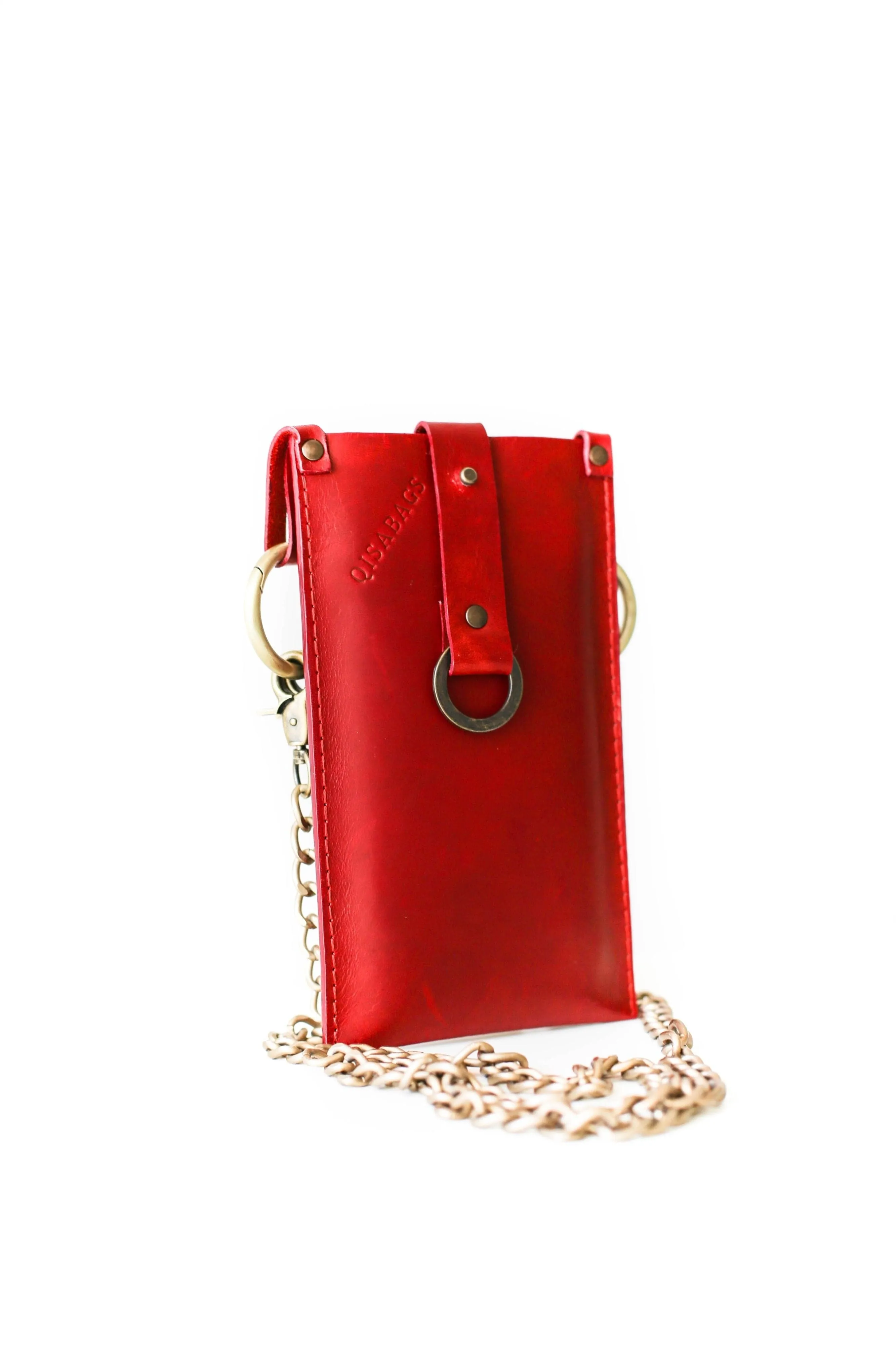 Red Leather Phone Bag