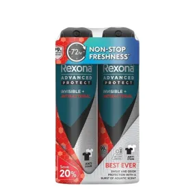 Rexona Deodorant Spray Men - Invisible   Antibac (Twin Pack) 135ml X 2