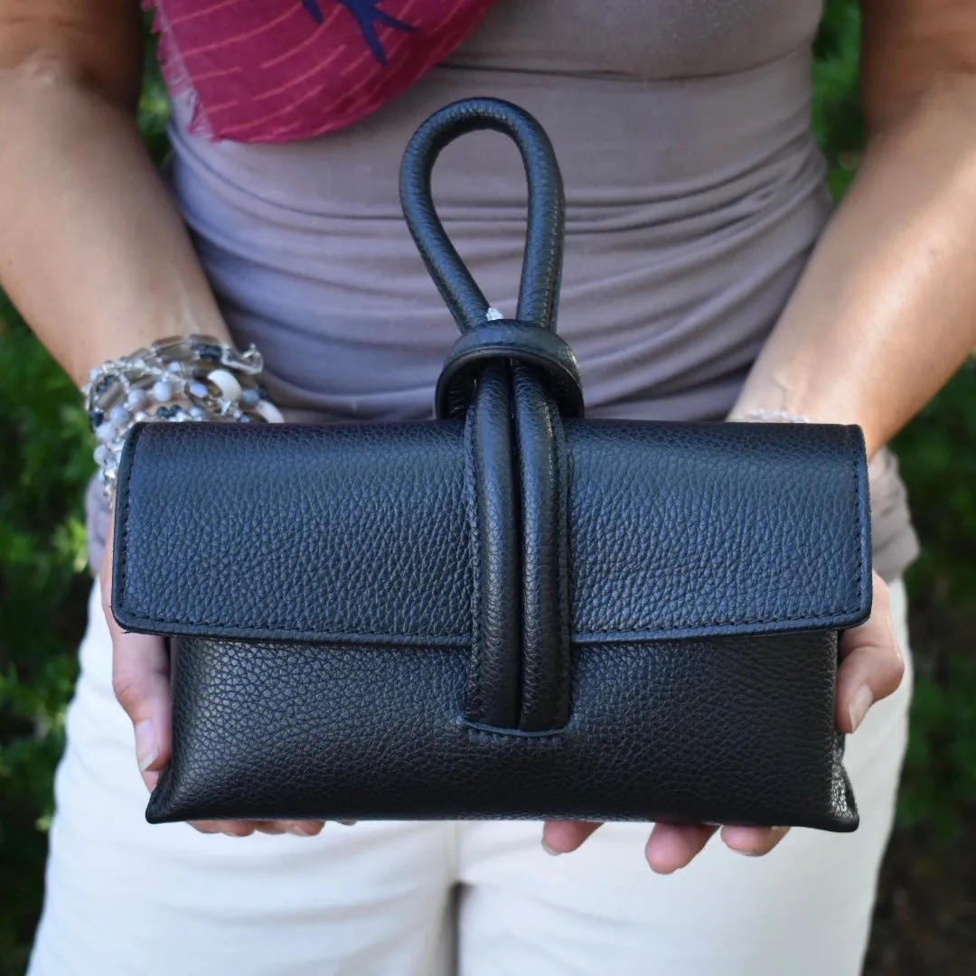 Royal Blue Modern Leather Clutch & Crossbody