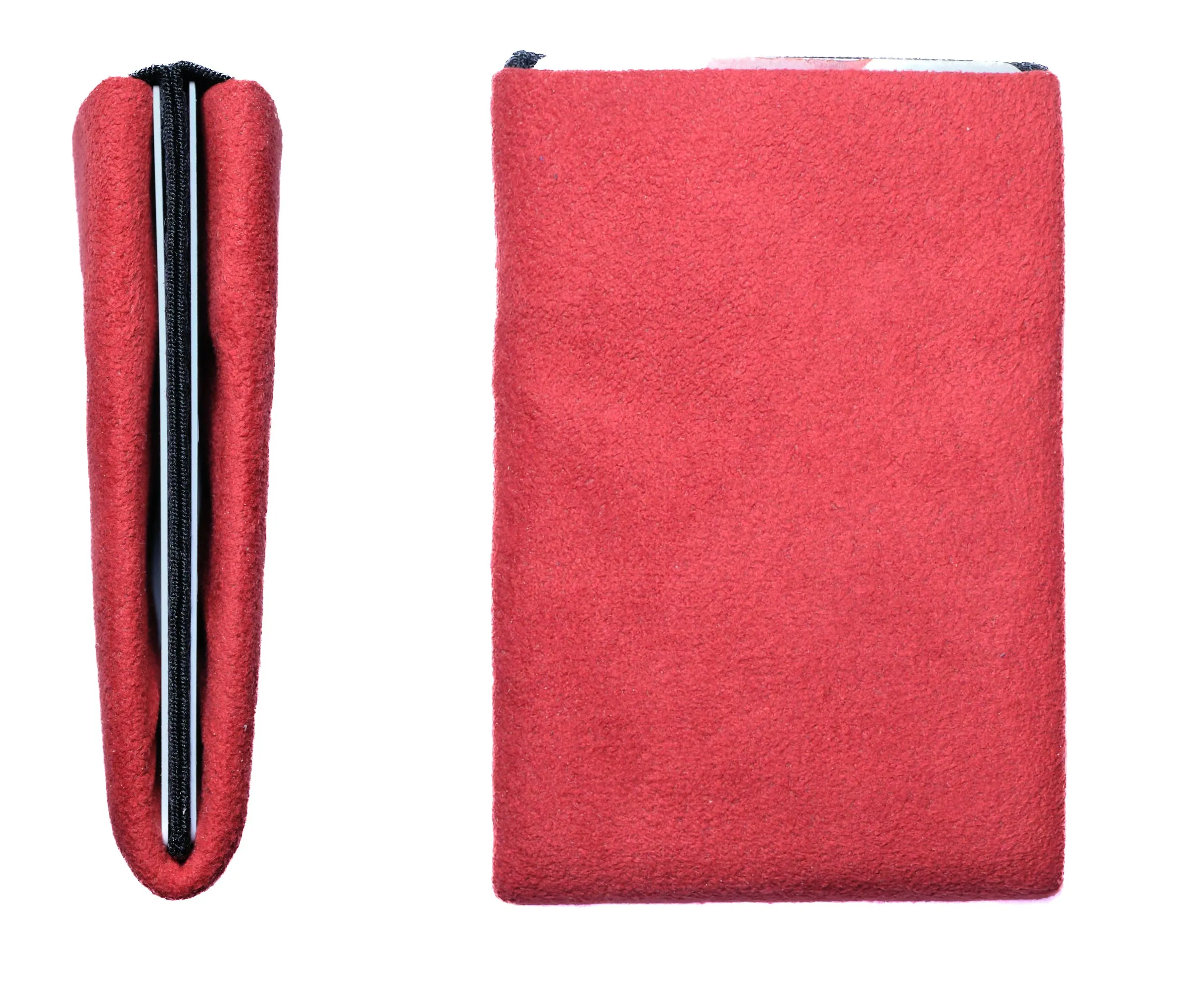 Say Goodbye to Bulky Wallets with Our Sleek Alcantara Minimalist Wallet - Red