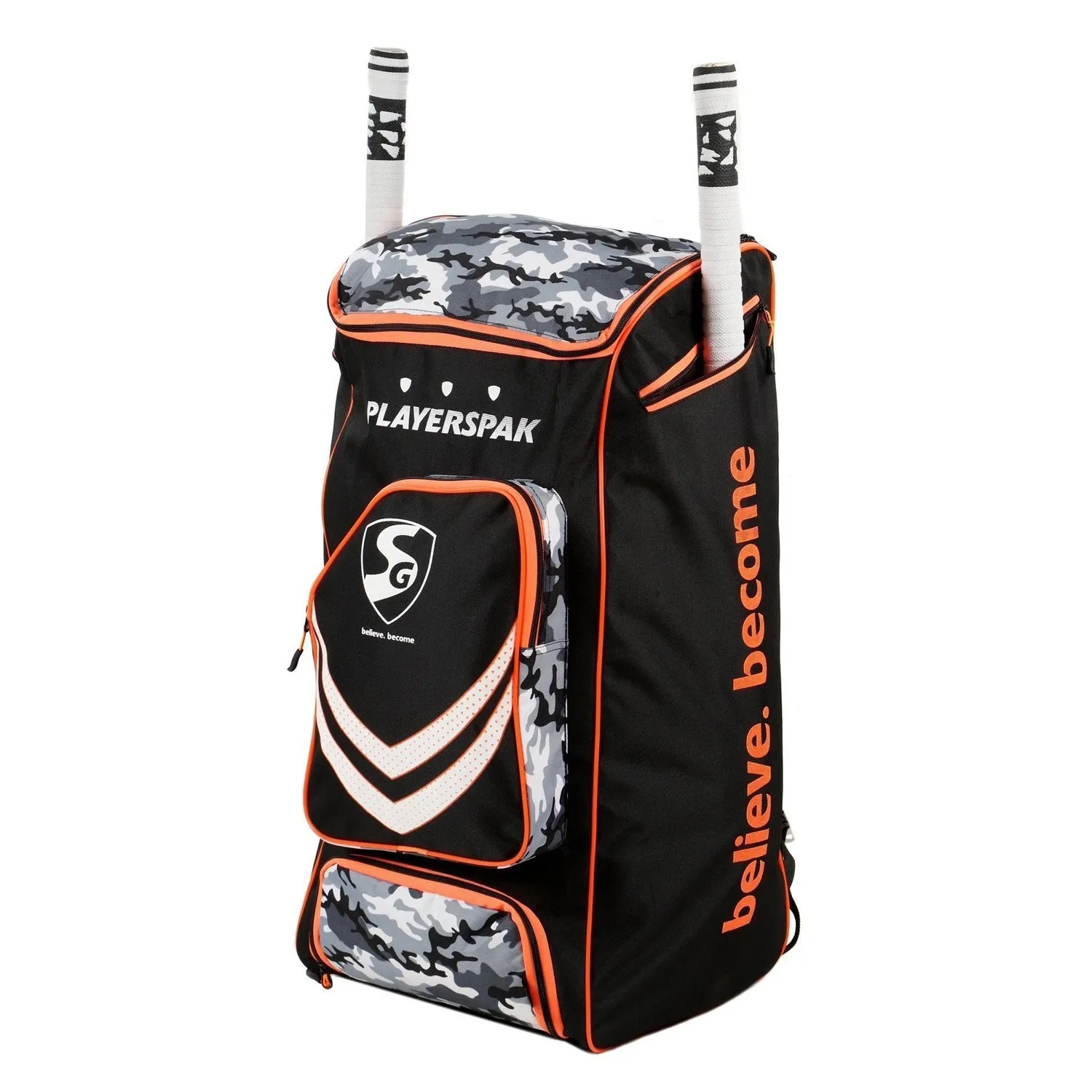 SG PRO PLAYERSPAK Cricket Kitbag, Large -Black/Orange