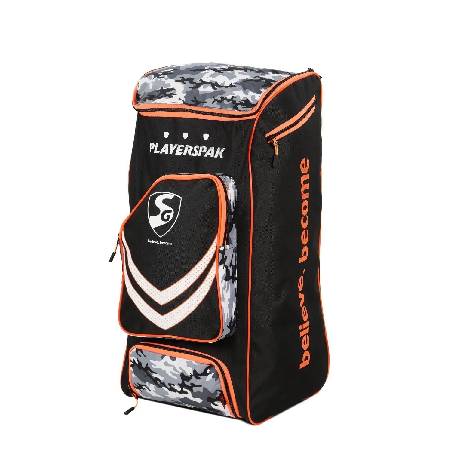 SG PRO PLAYERSPAK Cricket Kitbag, Large -Black/Orange