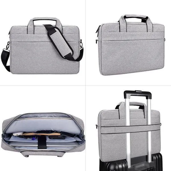 Shockproof Business Laptop Shoulder Bag- Grey