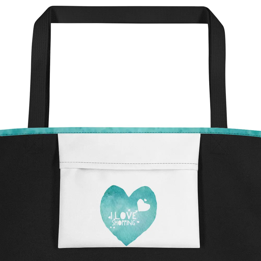 Shop Life™ Watercolor Beach Bag or Shopping Bag - Ocean