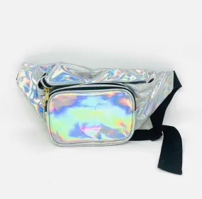 Silver Iridescent Metallic Accessories Fanny Pack