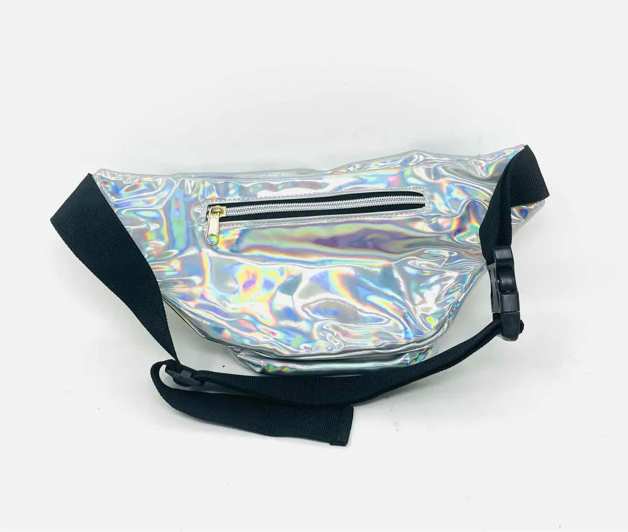 Silver Iridescent Metallic Accessories Fanny Pack