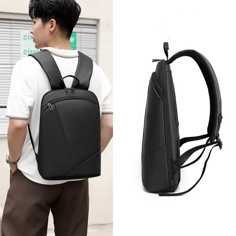 Slim Laptop Backpack for Men Work Bag 15.6 Inch Office Black Backpack Lightweight