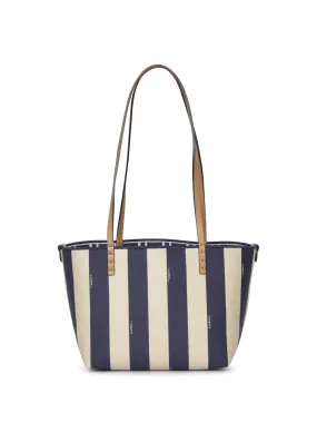 Small Roll Beige-Blue Shopping Bag